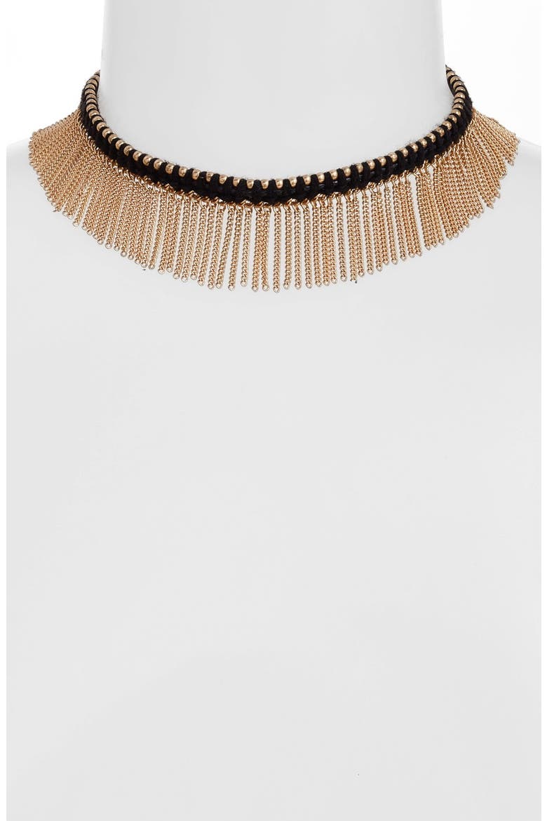 Fringe Choker, Main, color, BLACK/GOLD