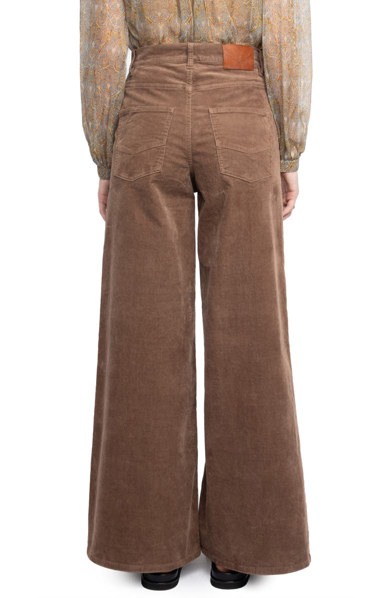 Zadig & Voltaire Eli Corduroy Wide Leg Pants, Alternate, color, Wood