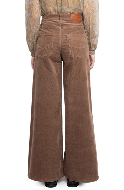 Zadig & Voltaire Eli Corduroy Wide Leg Pants In Brown