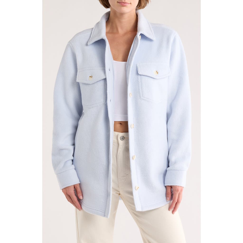 Thread & Supply Polar Fleece Shacket In Blue
