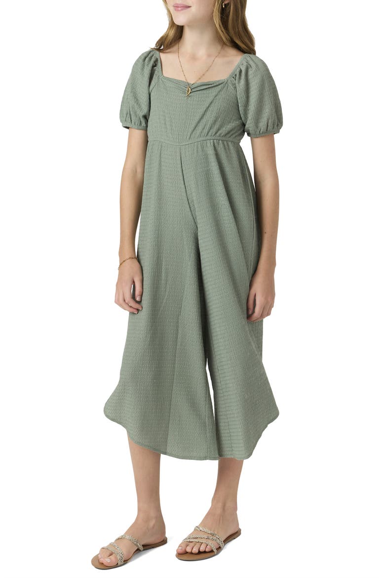 Kids' Ariah Wide Leg Crop Jumpsuit, Alternate, color, SEA SPRAY