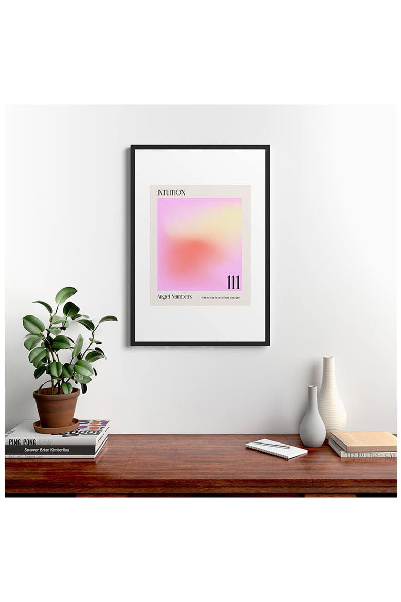 Angel Numbers Framed Wall Art, Alternate, color, PINK