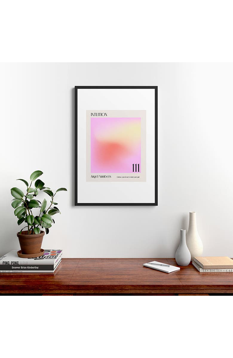 Deny Designs Angel Numbers Framed Wall Art, Alternate, color, Pink