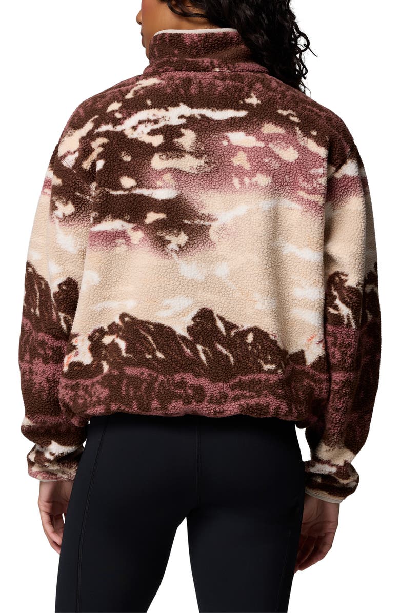 Columbia Helvetia II Print Crop Fleece Pullover, Alternate, color, Tobacco Sisters Dark Stone