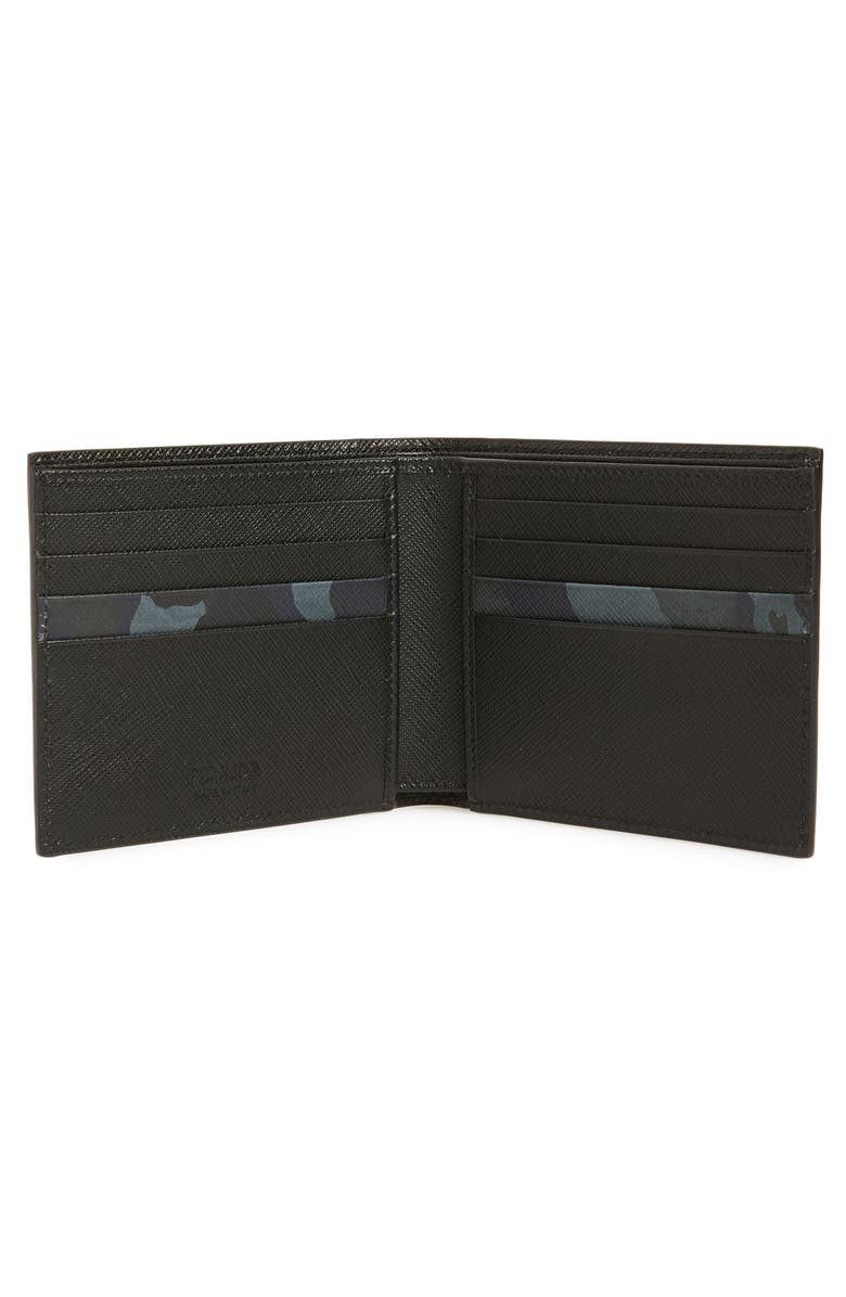 Prada Camo Print Saffiano Leather Wallet, Alternate, color,