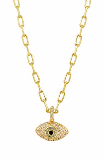 Evil Eye Pavé Pendant Necklace