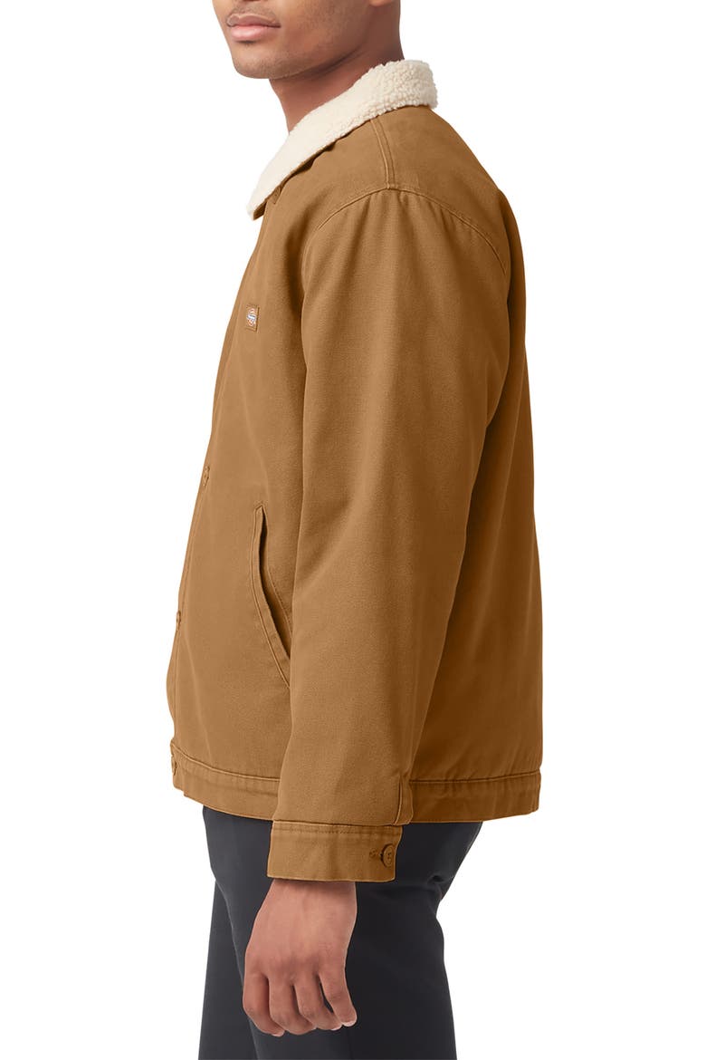 Duck Canvas Fleece Lined Work Jacket, Alternate, color, STONEWASHED BROWN DUCK