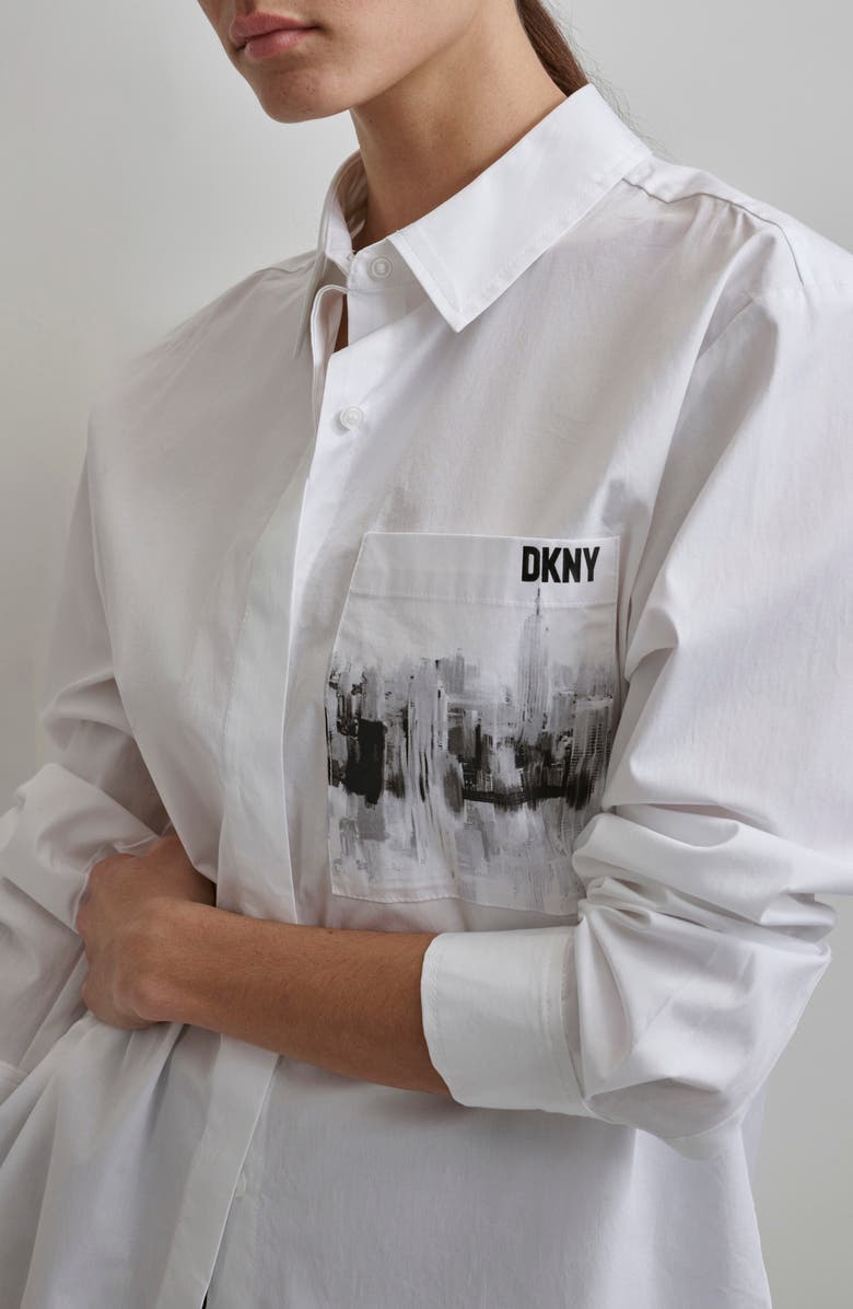 DKNY Cityscape Pocket Long Sleeve Button-Up Shirt, Alternate, color,