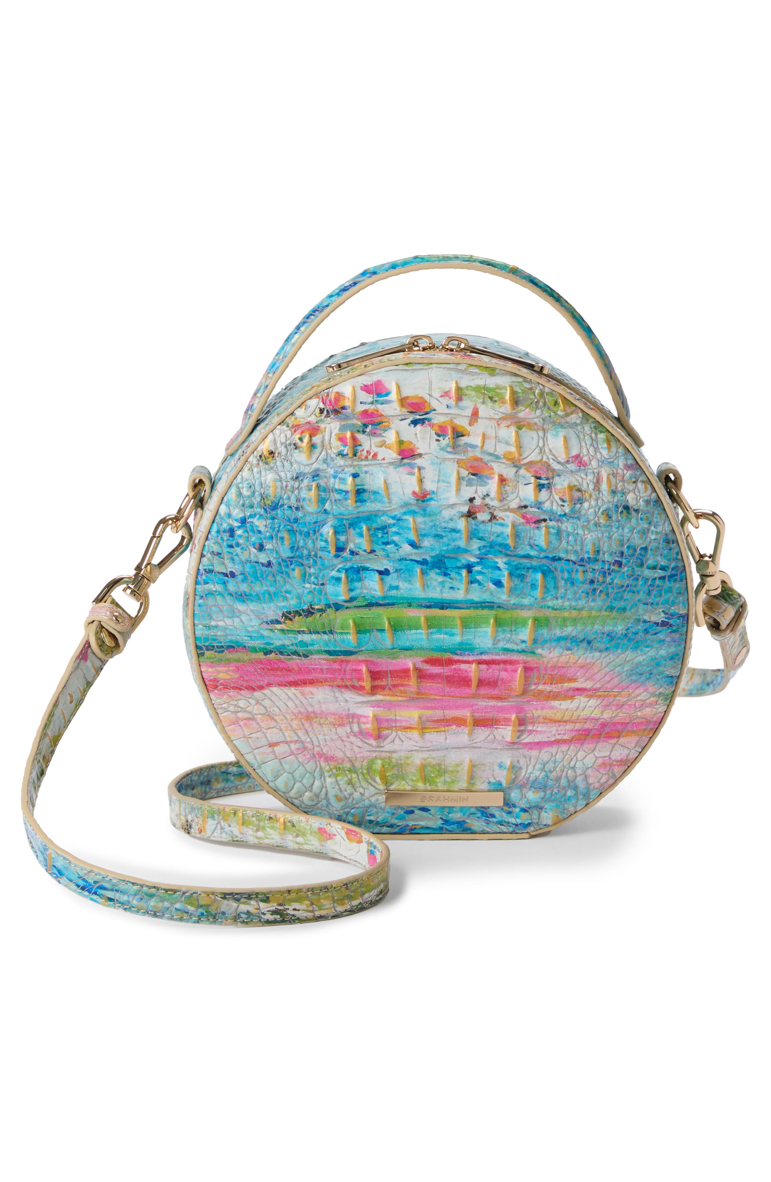 Brahmin Lane Croc Embossed Leather Crossbody Bag, Alternate, color, 