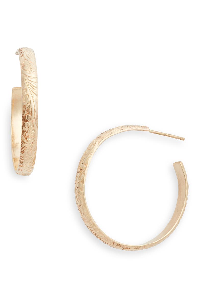 Flora Hoop Earrings, Main, color, GOLD FILL