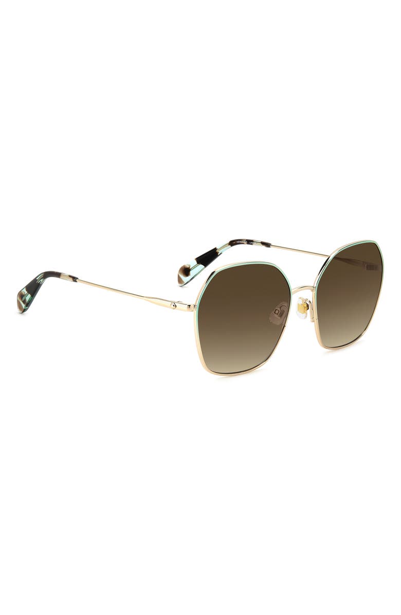 Kate Spade New York kenna 57mm square sunglasses, Alternate, color, Gold Blue/ Brown Gradient