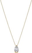 BY ADINA EDEN Lab Grown Diamond Pear Semi Bezel Pendant Necklace 14K