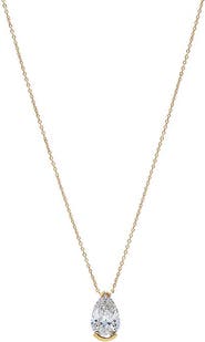 BY ADINA EDEN Lab Grown Diamond Pear Semi Bezel Pendant Necklace 14K