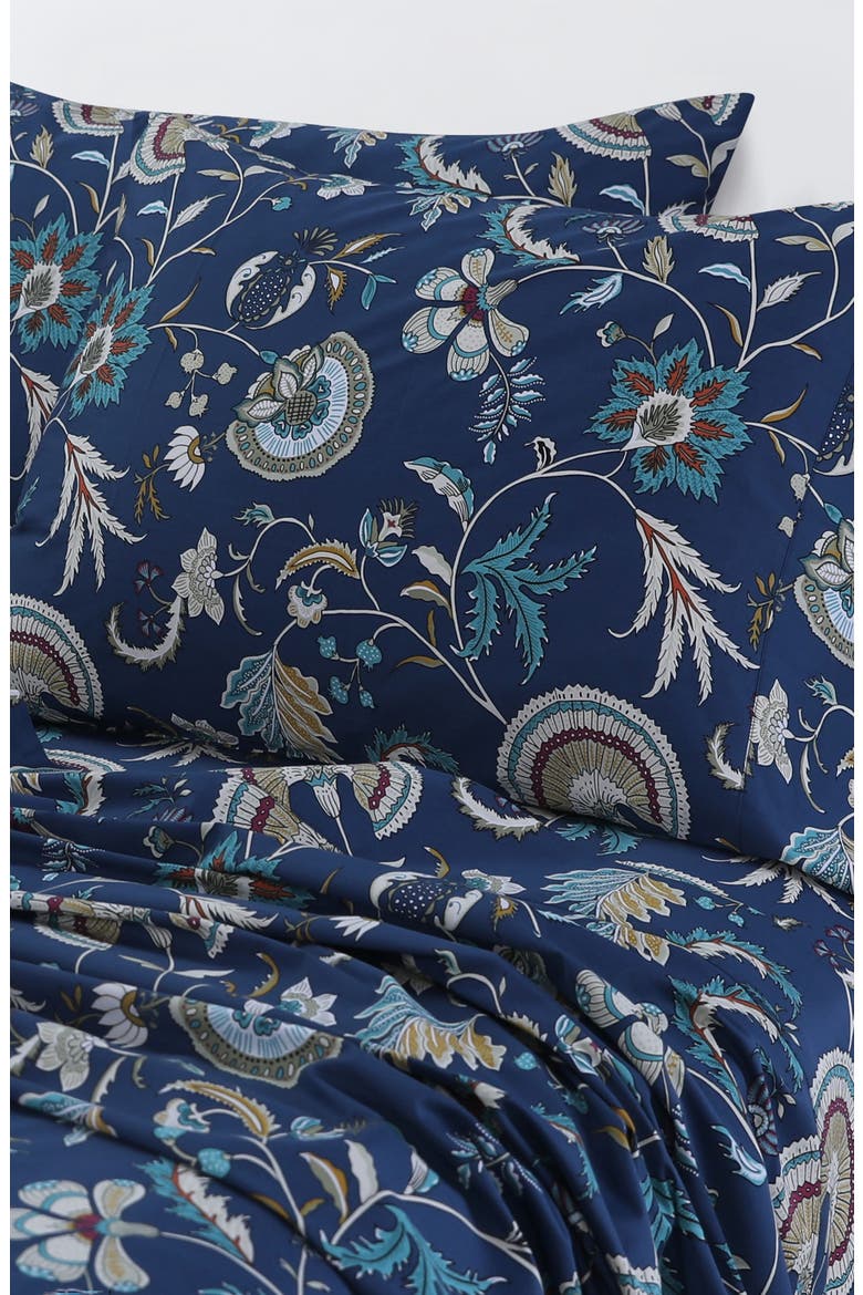 300 Thread Count Organic Cotton Sateen Sheet Set, Alternate, color, BLUE-MULTICOLOR