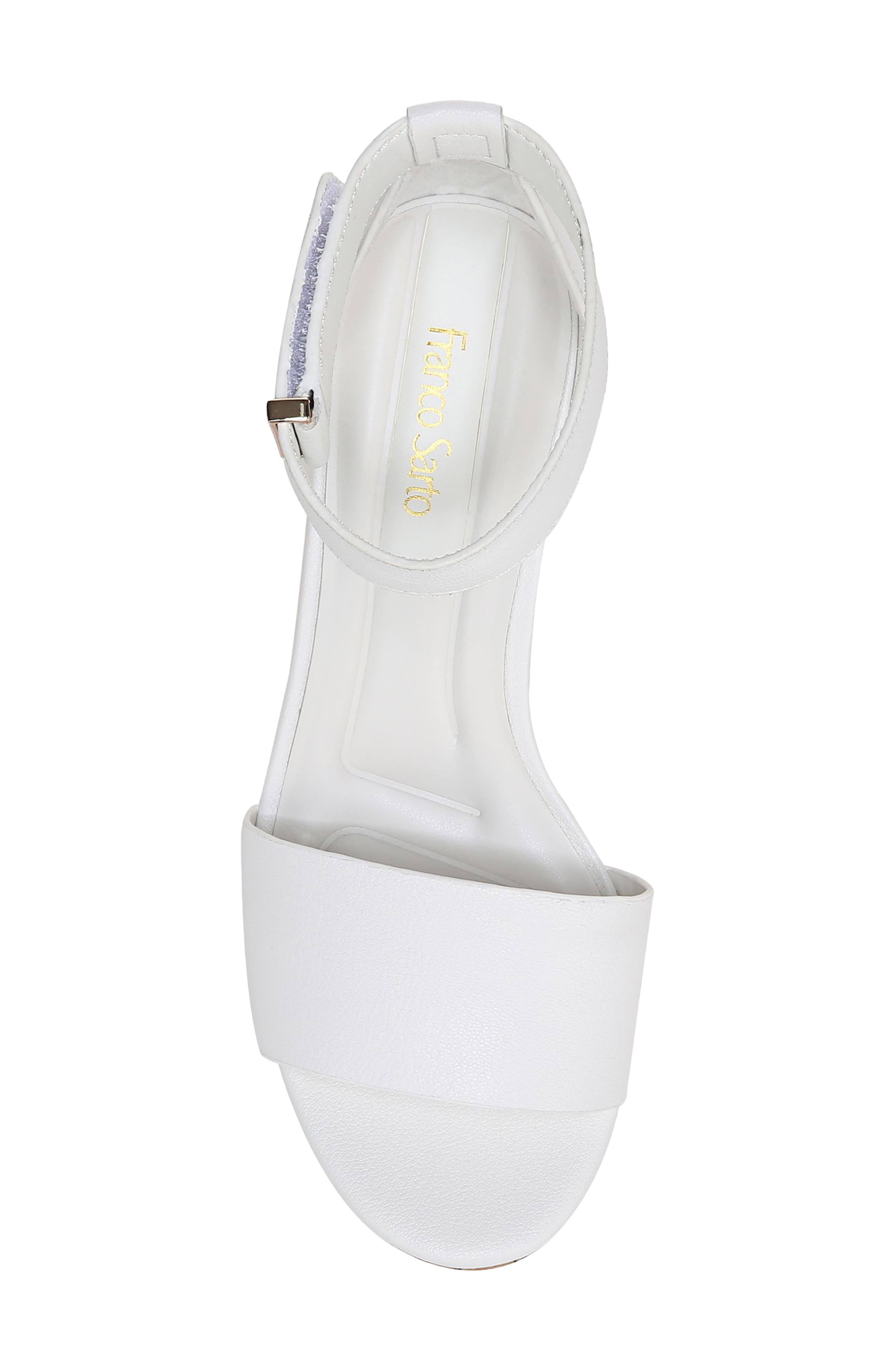 Franco Sarto Clemens Ankle Strap Wedge Sandal, Alternate, color, White