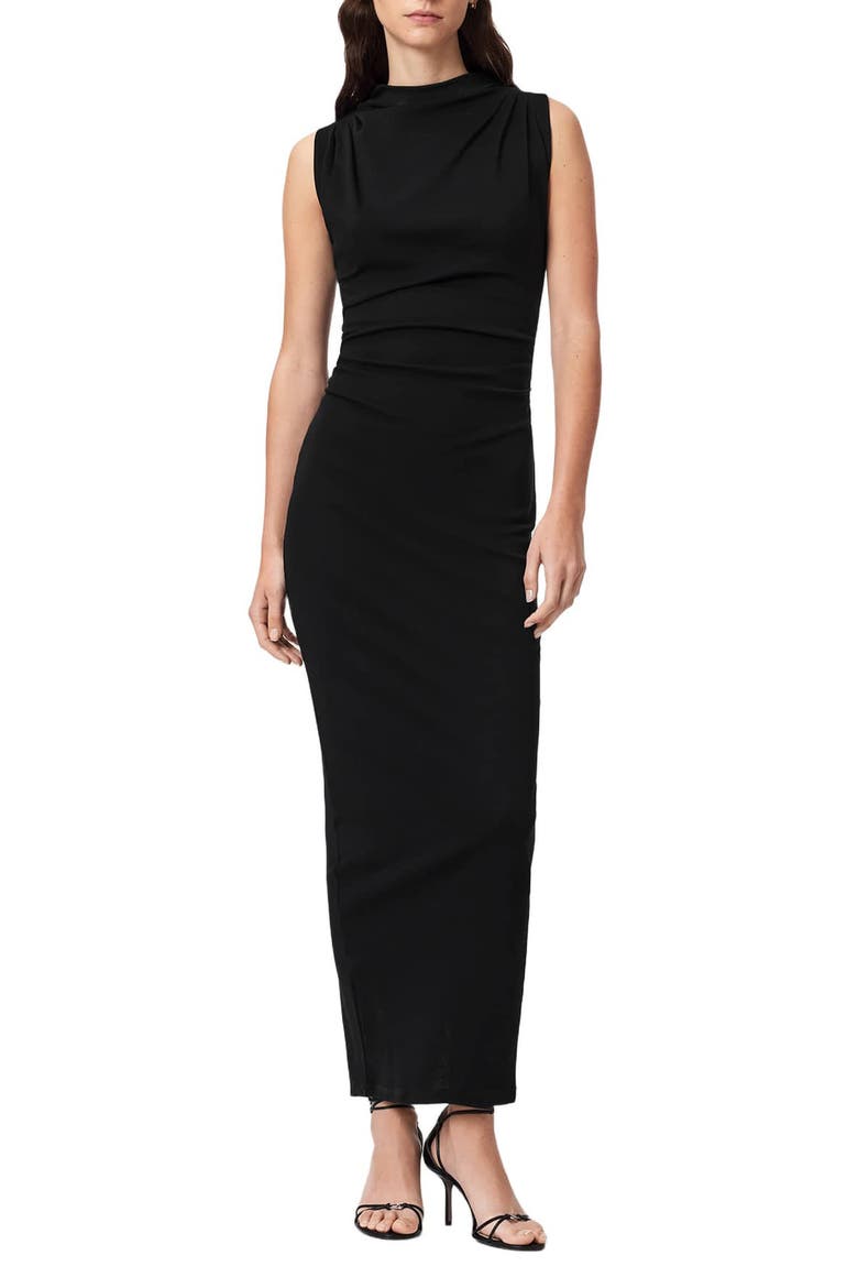 Katarina Cowl Neck Maxi Dress, Main, color, BLACK