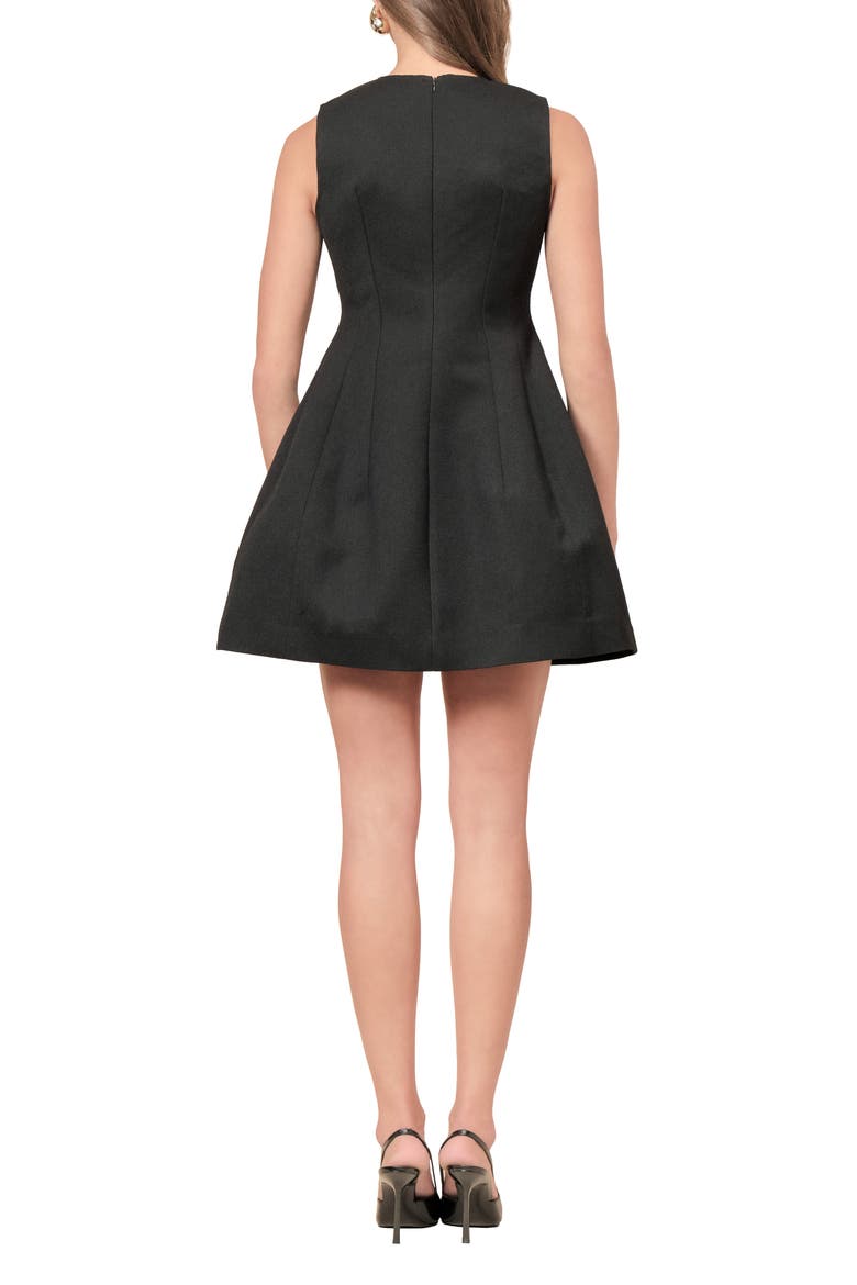 Loretta Floral Appliqué Minidress, Alternate, color, BLACK