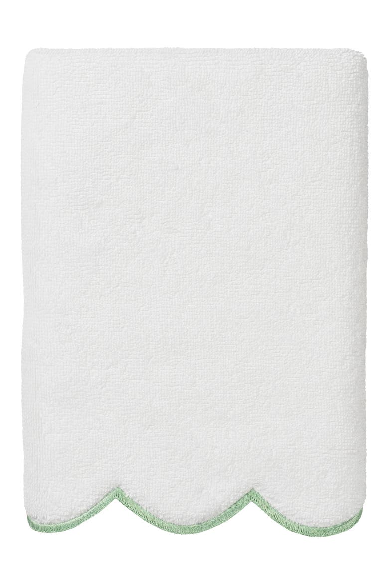 Adornia Scallop 6-Piece Towel Set, Alternate, color, WHITE/ GREEN