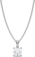 ALLUREZ Cushion Solitaire Lab Diamond Pendant Necklace 14K 0.75ct