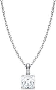 ALLUREZ Cushion Solitaire Lab Diamond Pendant Necklace 14K 0.75ct