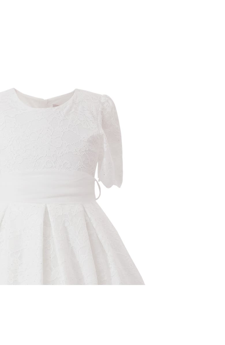 Tulleen Belciana Short Sleeve Lace Dress, Alternate, color, White