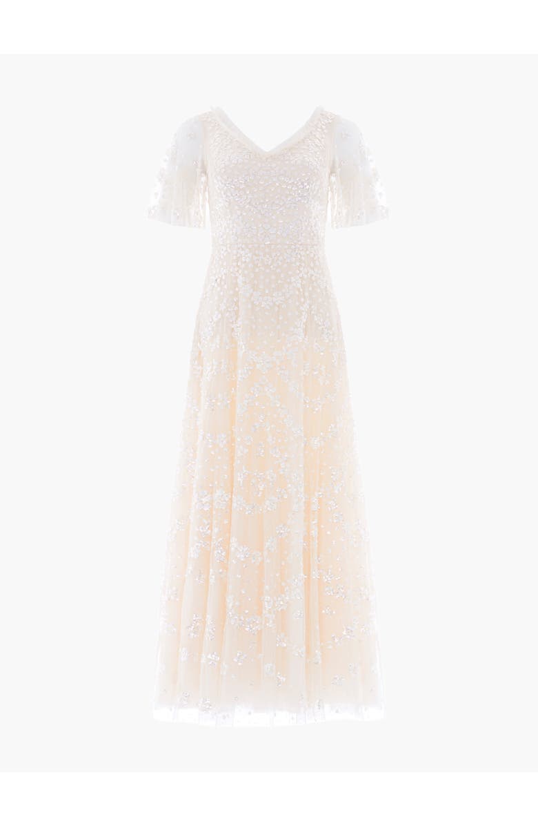 Needle & Thread Isobel Sequin Ankle Gown, Alternate, color, Cream