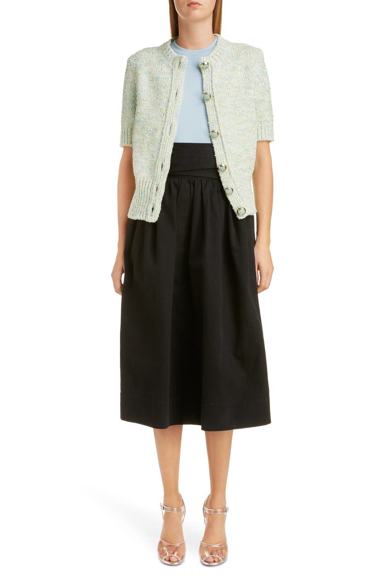 High Waist Denim Skirt, Alternate, color, BLACK