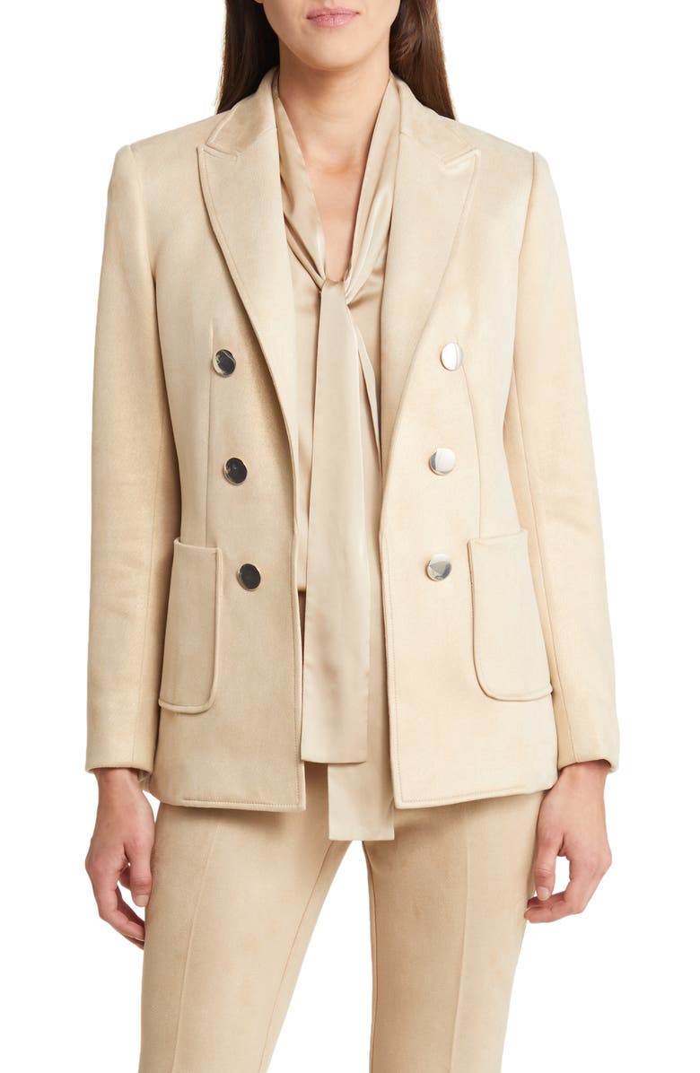 Anne Klein Faux Double Breasted Blazer, Main, color, 