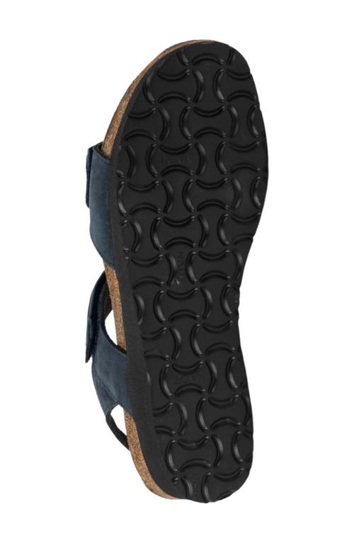 Naot Aisha Wedge Sandal In Navy Velvet Nubuck/soft Ink