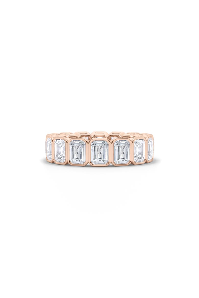 Emerald Bezel Lab Created Diamond Eternity Ring, Alternate, color, 6.60 CTW ROSE GOLD