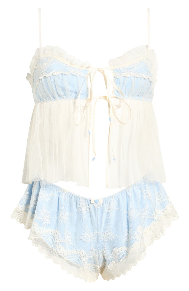 Free People Nightcall Boudoir Pajamas, Main, color, Totasted Eggnog Comb