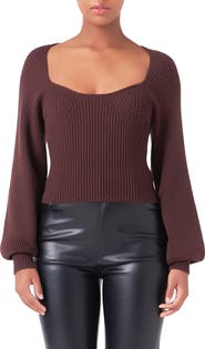 Endless Rose Ribbed Bishop Sleeve Top