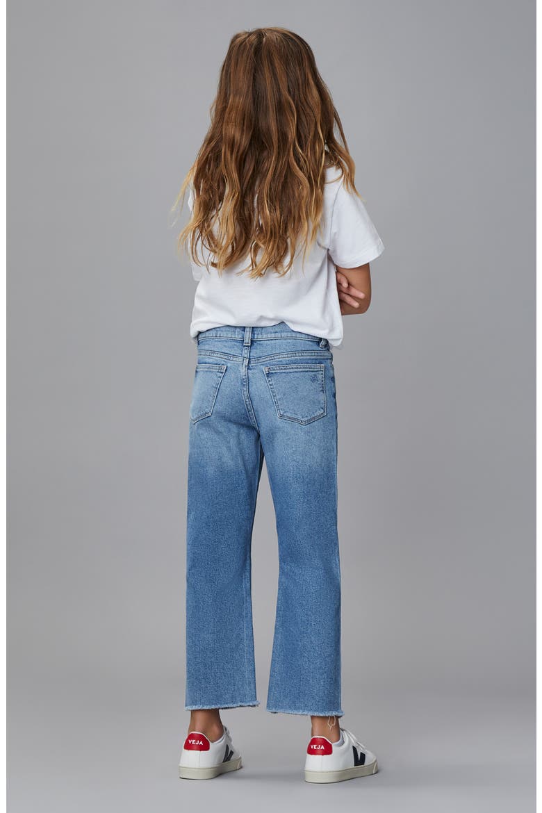 Kids' Raw Hem High Rise Straight Leg Jeans, Alternate, color, GLACIER