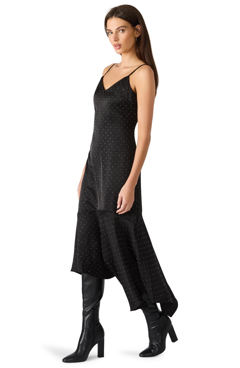 Steve Madden Lucille Asymmetric Slipdress, Alternate, color, Black