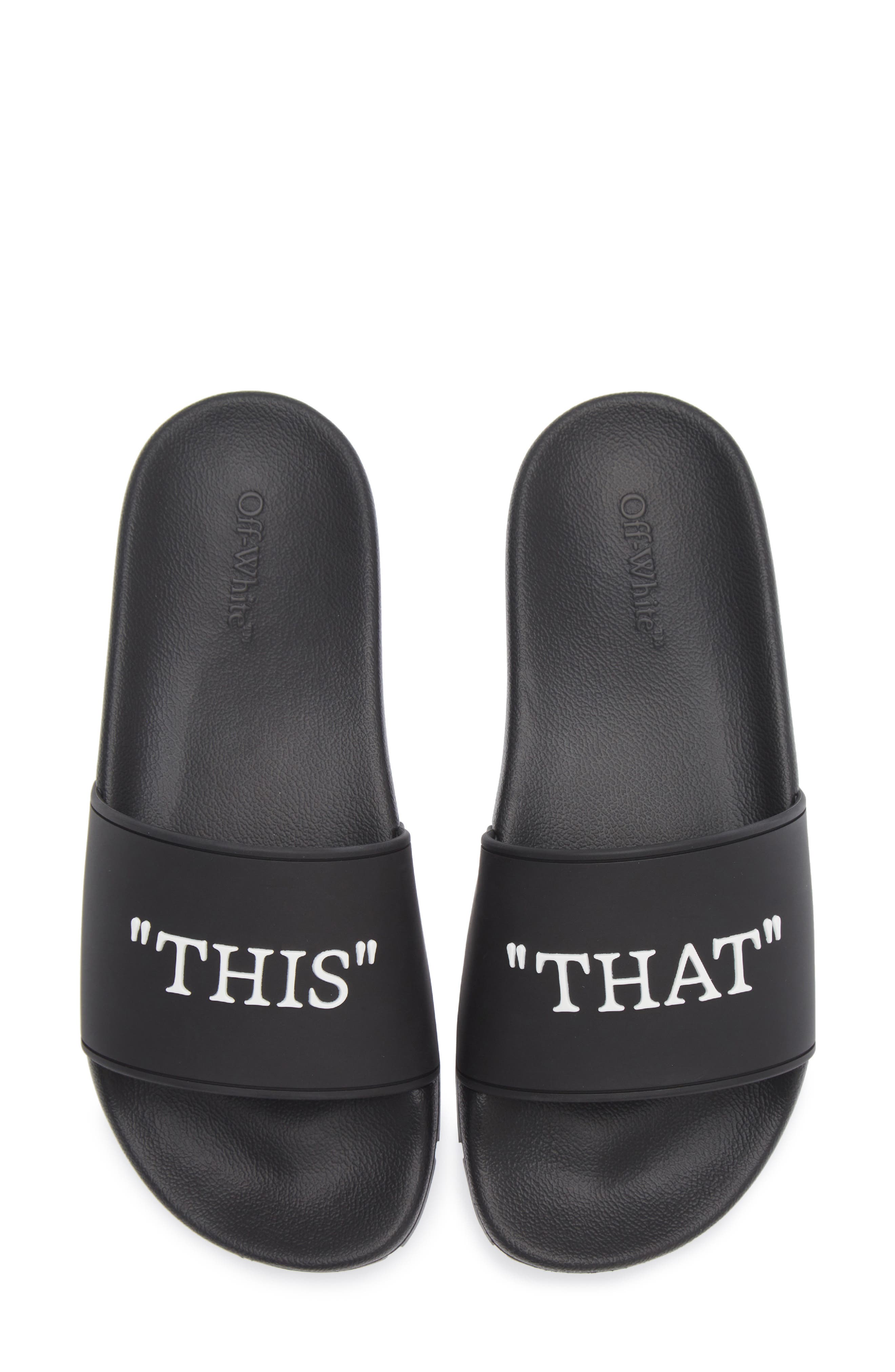 Off-White This That Slide Sandal, Alternate, color, Black - White