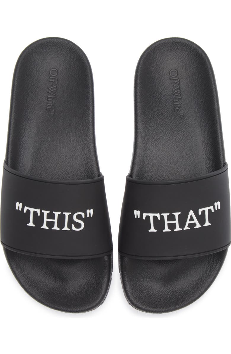 Off-White This That Slide Sandal, Alternate, color, Black - White