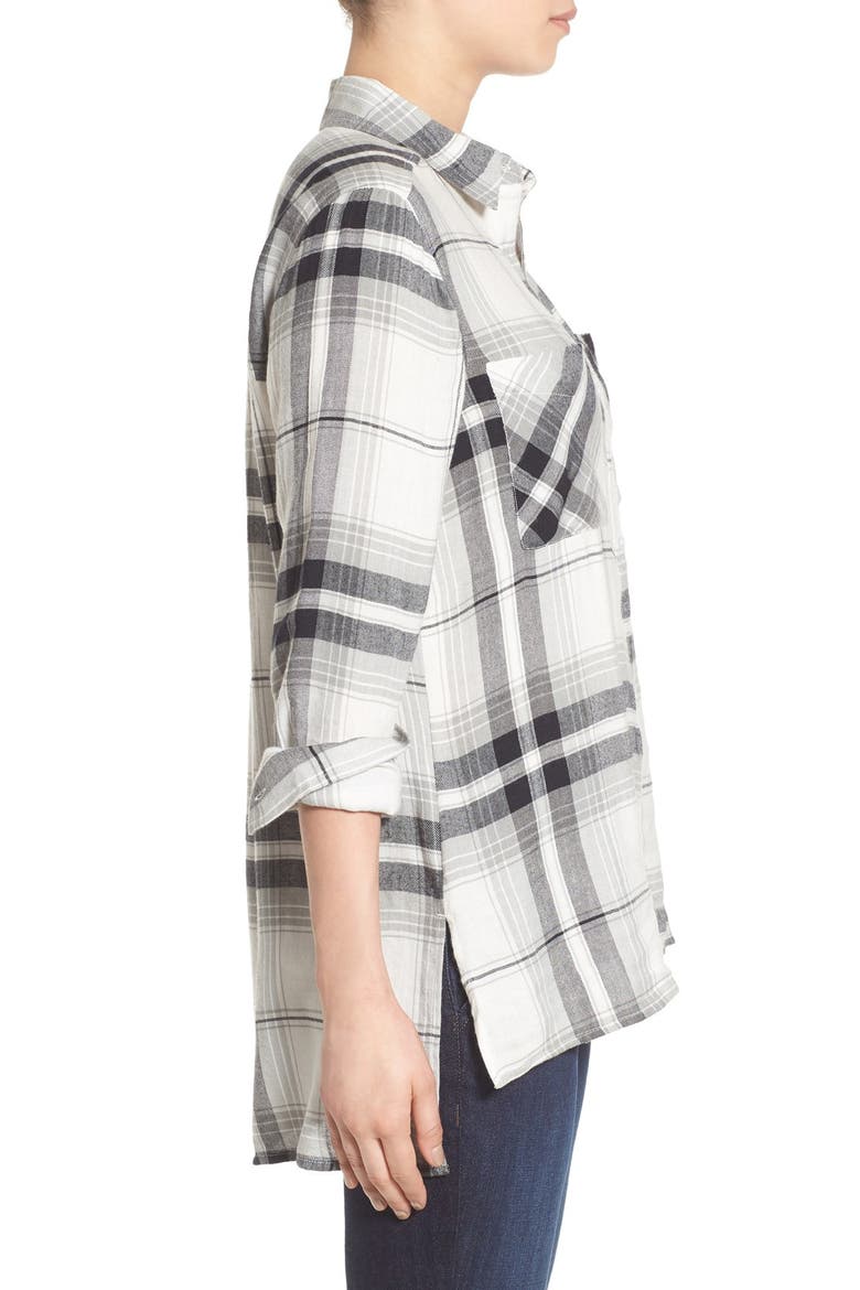 Plaid Tunic Shirt, Alternate, color, IVORY DOYLE PLAID