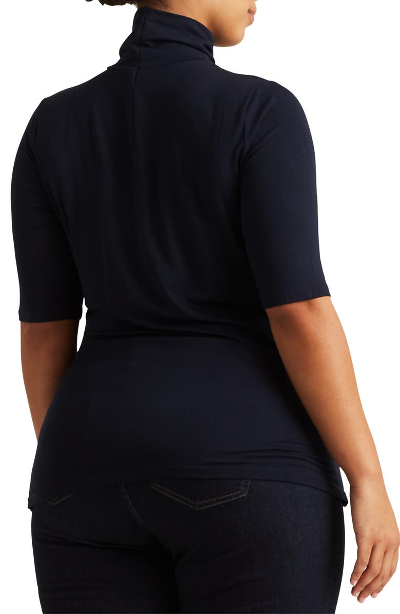 Lauren Ralph Lauren Scrunch Neck Top, Alternate, color, Lauren Navy