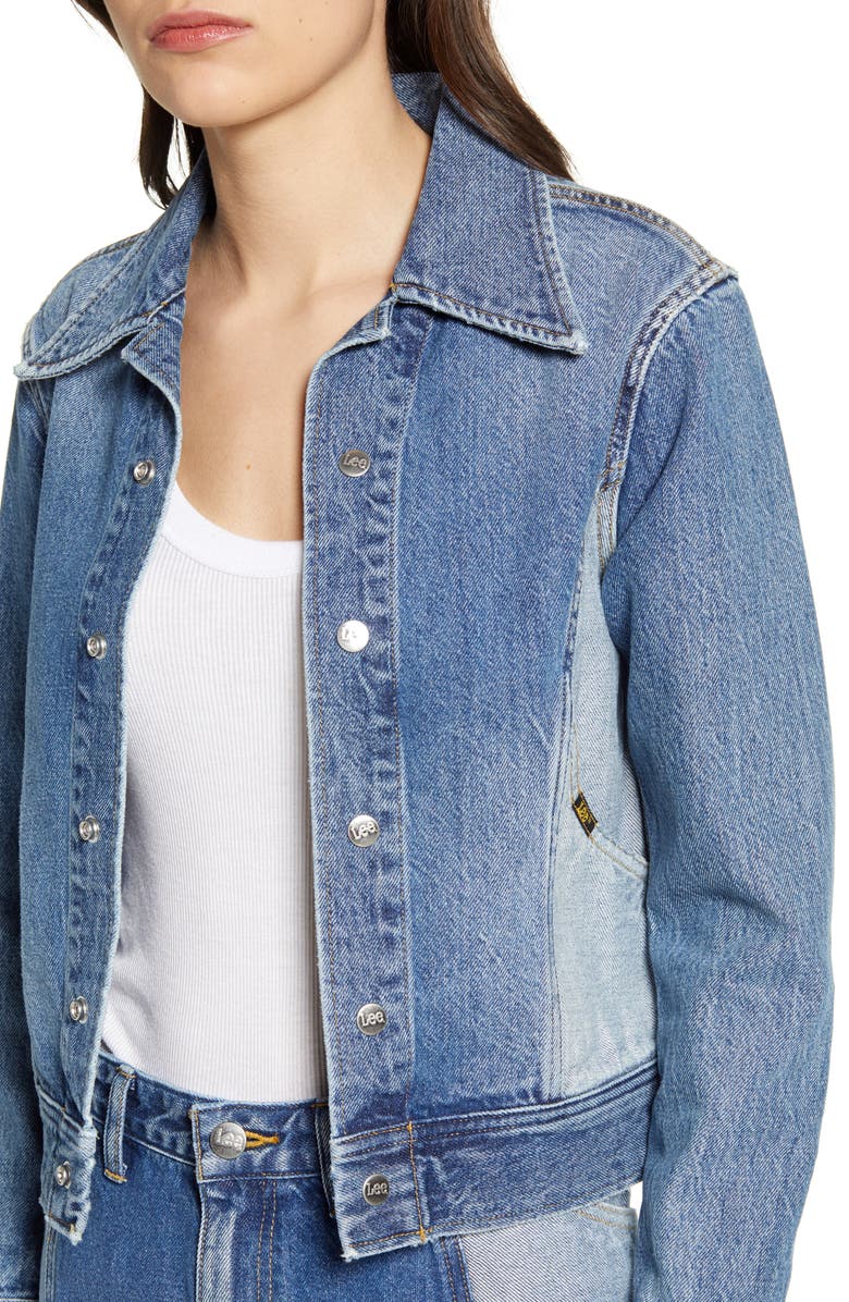 Lee Eisenhower Seamed Two-Tone Denim Trucker Jacket, Alternate, color,