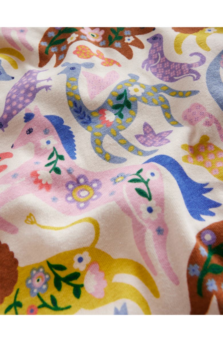 Mini Boden Kids' Folk Art Fitted Two-Piece Cotton Pajamas, Alternate, color, 