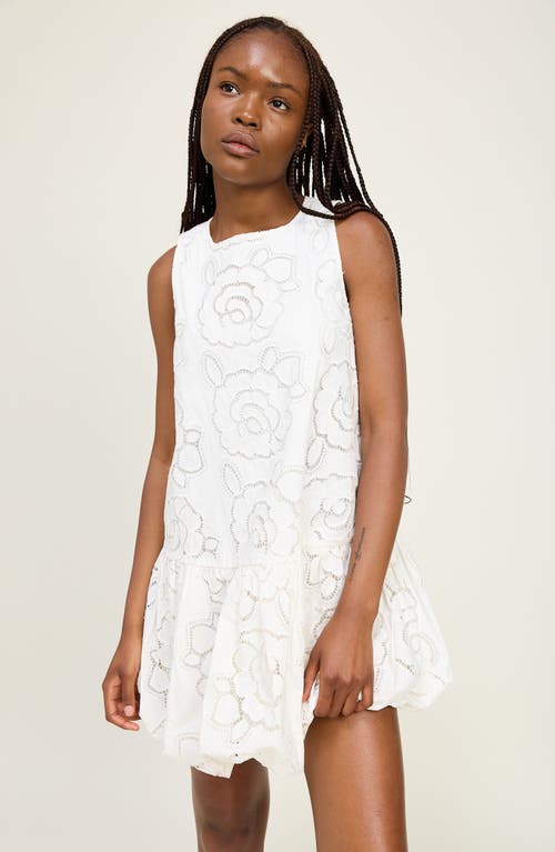 En Saison Chloe Sleeveless Bubble Hem Minidress In White