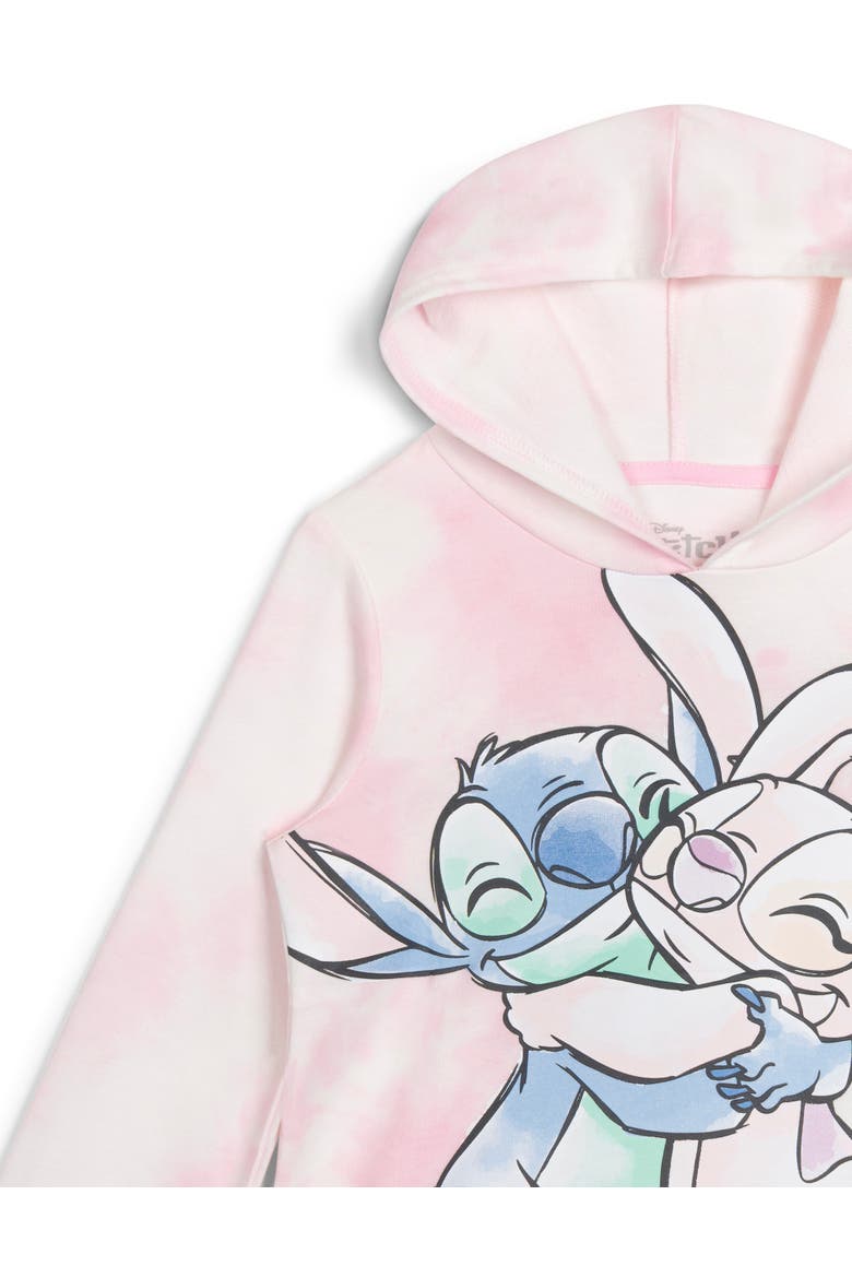 Lilo & Stitch Fleece Pullover Hoodie, Alternate, color, Stitch Angel Pink Dye
