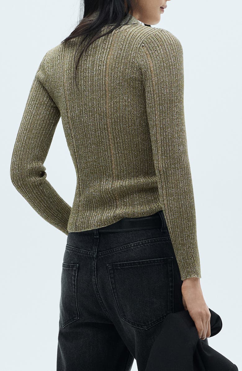 MANGO Metallic Open Stitch Cardigan, Alternate, color,