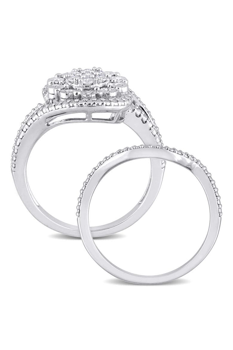 1/4 CTW Diamond Vintage Bridal Ring Set, Alternate, color, Sterling Silver