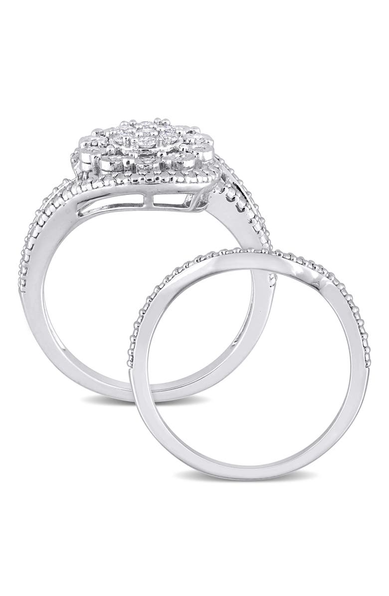 Julianna B. 1/4 CTW Diamond Vintage Bridal Ring Set, Alternate, color, Sterling Silver