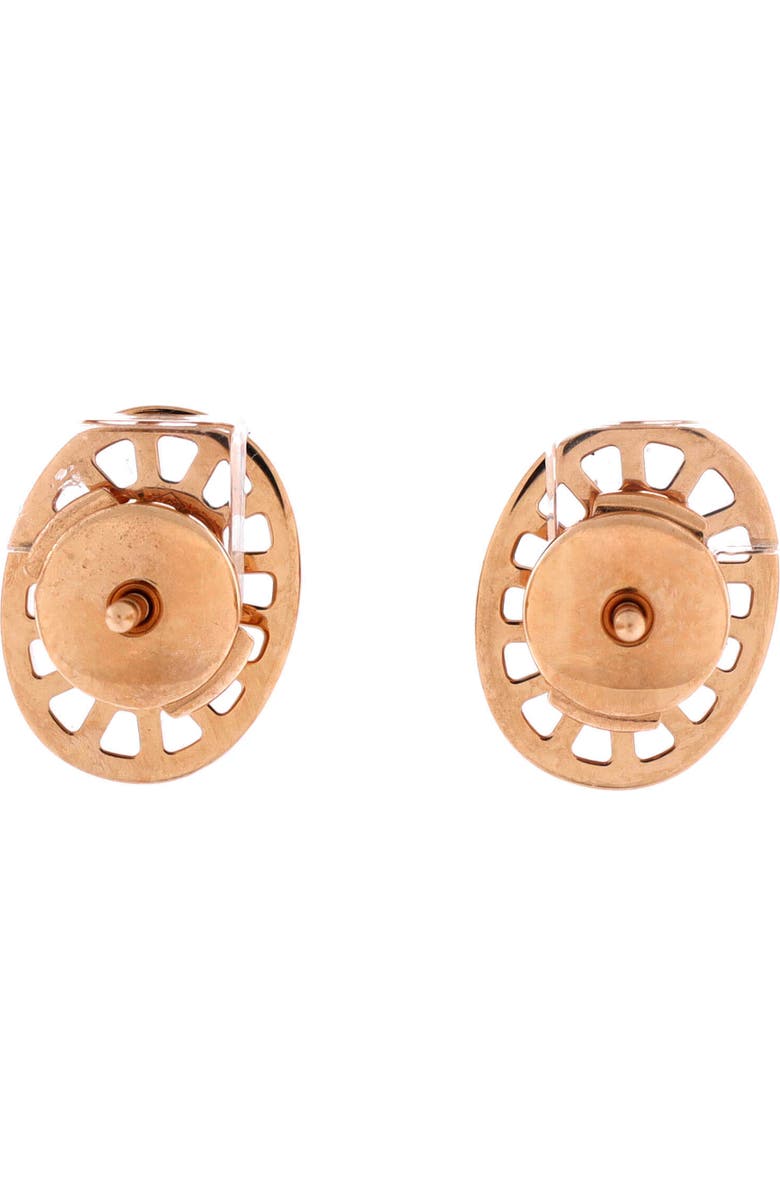 Pre-Owned Hermes Chaine D'Ancre Divine Stud Earrings 18K Rose Gold with Diamonds Small, Alternate, color, Rose Gold