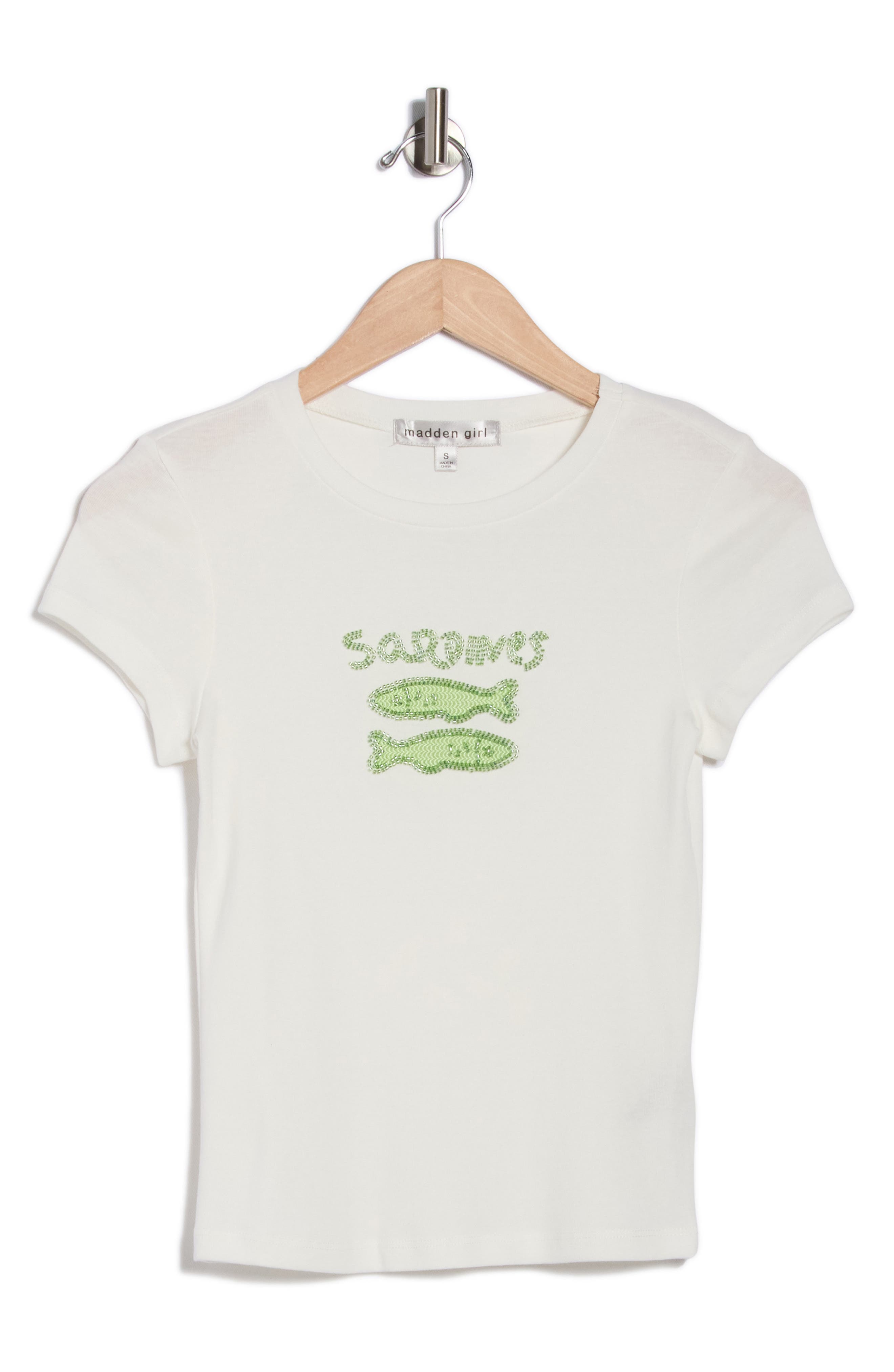 Madden Girl Embroidered Baby Tee