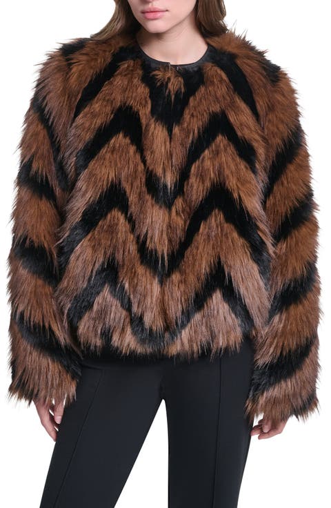 Zigzag Faux Fur Jacket