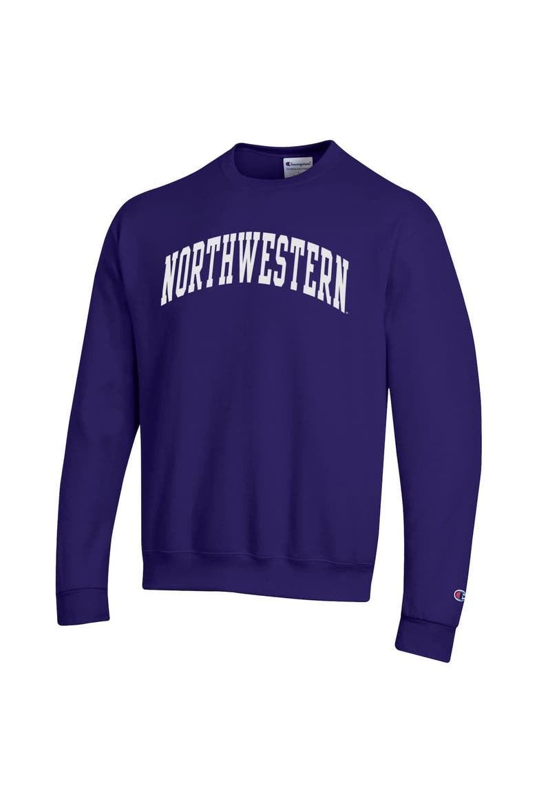 Men's Champion  Purple Northwestern Wildcats Basic Arch Fleece Pullover Sweatshirt, Alternate, color, Purple