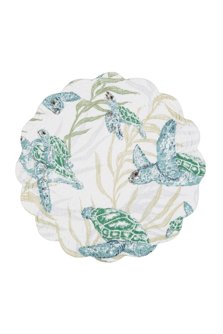 Cape Canaveral Reversible Round Set of 6 Placemats 17", Alternate, color, Blue